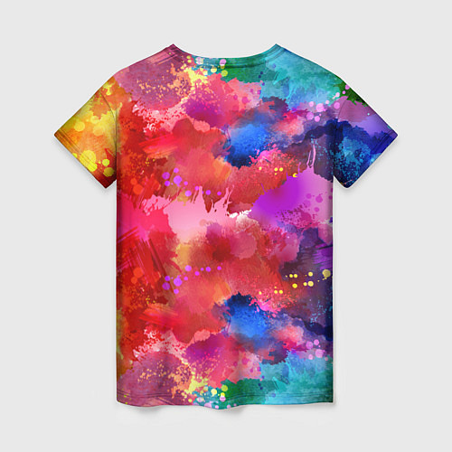 Женская футболка Брызги красок / 3D-принт – фото 2