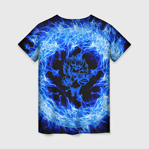 Женская футболка Лев в синем пламени / 3D-принт – фото 2