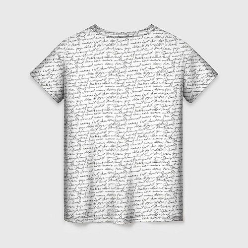Женская футболка Рукопись / 3D-принт – фото 2