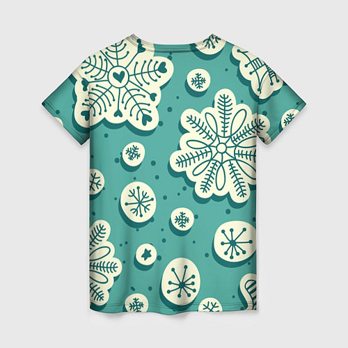 Женская футболка Рисованные Снежинки / 3D-принт – фото 2