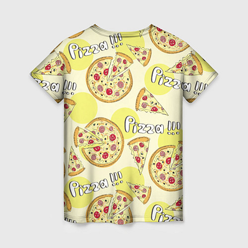 Женская футболка Узор - Пицца на желтом / 3D-принт – фото 2
