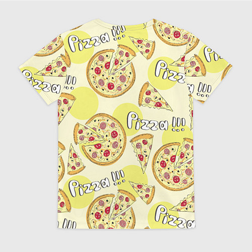 Женская футболка Узор - Пицца на желтом / 3D-принт – фото 2