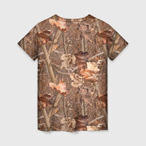 Женская футболка Осенняя маскировка листьями / 3D-принт – фото 2