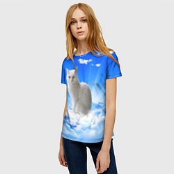 Футболка женская Кот в облаках, цвет: 3D-принт — фото 2