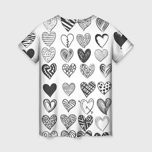Женская футболка Сердца / 3D-принт – фото 2