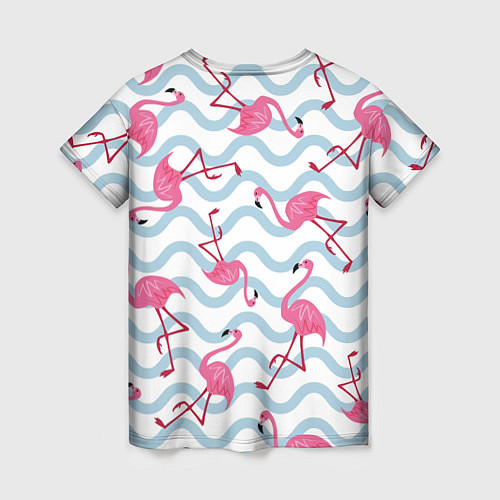 Женская футболка Фламинго Волны / 3D-принт – фото 2