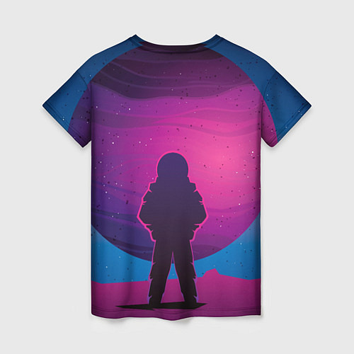 Женская футболка Космонавт на лиловой планете / 3D-принт – фото 2