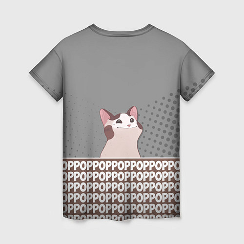 Женская футболка Wide-Mouthed Popping Cat / 3D-принт – фото 2