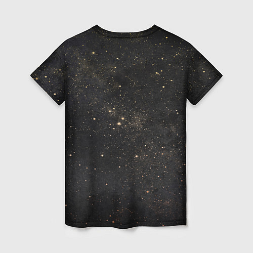 Женская футболка Сатурн, луна, спутник и звезды / 3D-принт – фото 2