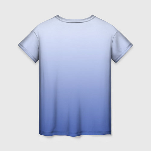Женская футболка Голубая роза акварель / 3D-принт – фото 2
