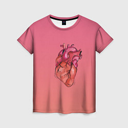 Футболка женская Анатомия сердце реальное, цвет: 3D-принт