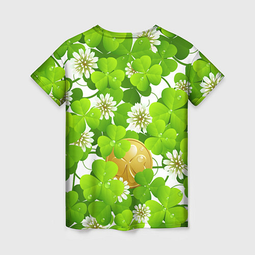 Женская футболка Ирландский Клевер и Монетка / 3D-принт – фото 2
