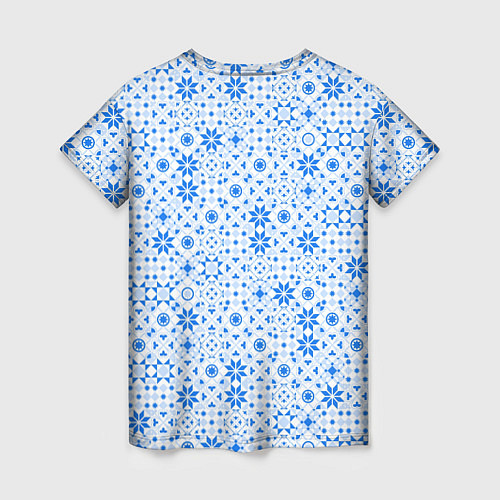 Женская футболка Орнамент снежинки / 3D-принт – фото 2