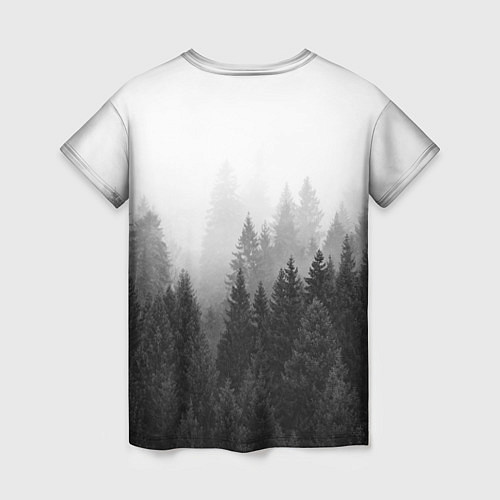 Женская футболка Туманный лес / 3D-принт – фото 2