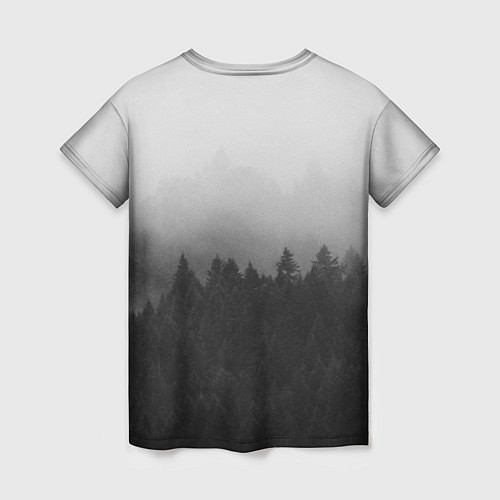 Женская футболка Туманный лес / 3D-принт – фото 2