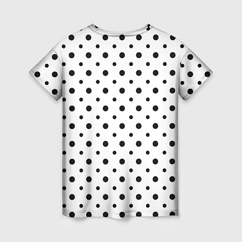 Женская футболка Точки черные на белом / 3D-принт – фото 2