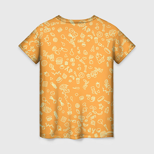 Женская футболка Оранжевая еда / 3D-принт – фото 2
