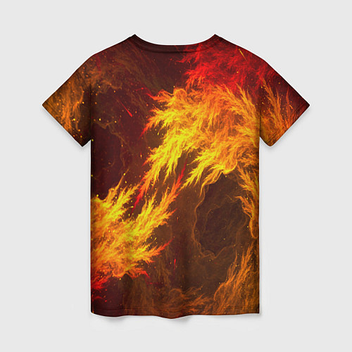Женская футболка Огненный Лис / 3D-принт – фото 2