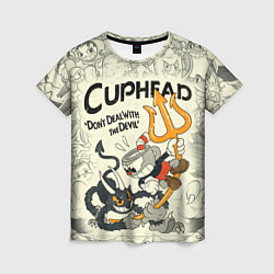 Футболка женская Cuphead and Devil, цвет: 3D-принт