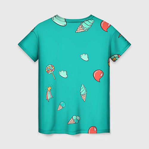 Женская футболка Единорог с мороженкой / 3D-принт – фото 2