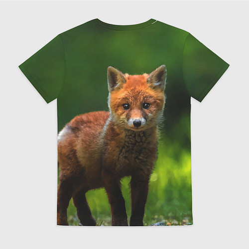 Женская футболка Маленький лисенок / 3D-принт – фото 2