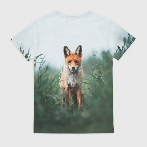 Женская футболка Лисица в зелени / 3D-принт – фото 2