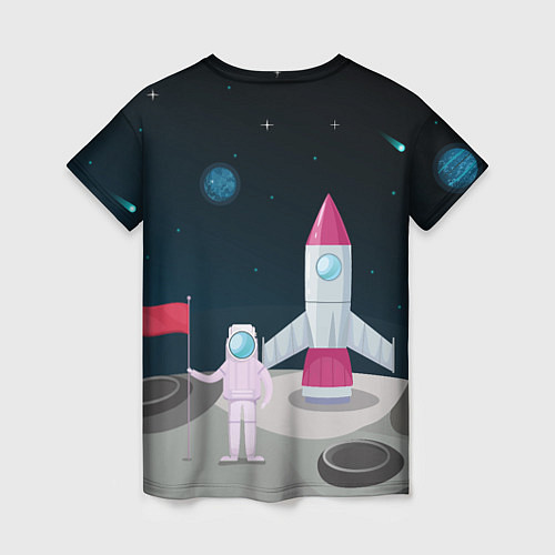 Женская футболка Астронавт покоряет космос / 3D-принт – фото 2