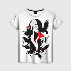 Женская футболка Человек и вороны аниме