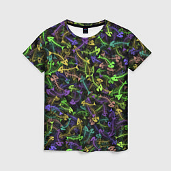 Женская футболка Neon Fish Bone