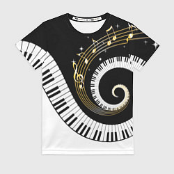 Футболка женская МУЗЫКАЛЬНЫЙ УЗОР, цвет: 3D-принт