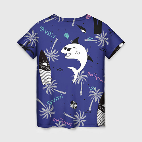 Женская футболка Акула и серфинг / 3D-принт – фото 2