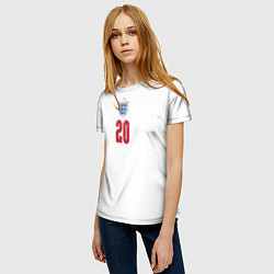 Футболка женская Фил Фоден форма Англия, цвет: 3D-принт — фото 2