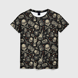 Женская футболка Scull pattern rock