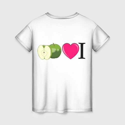 Женская футболка I LOVE APPLE / 3D-принт – фото 2