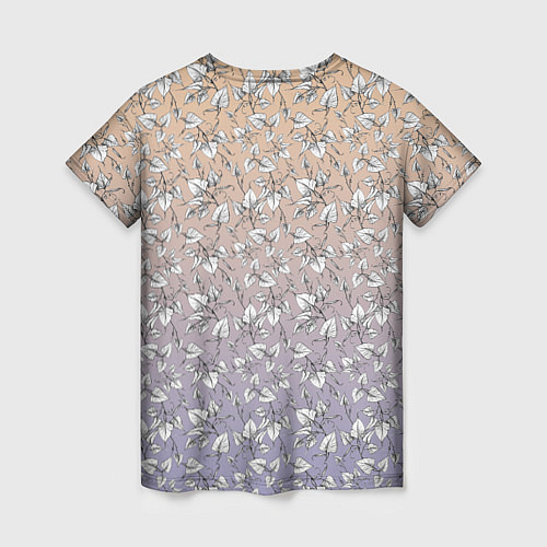 Женская футболка Плющ и градиент / 3D-принт – фото 2