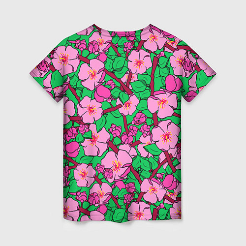 Женская футболка Цветы Сакуры, Sakura / 3D-принт – фото 2