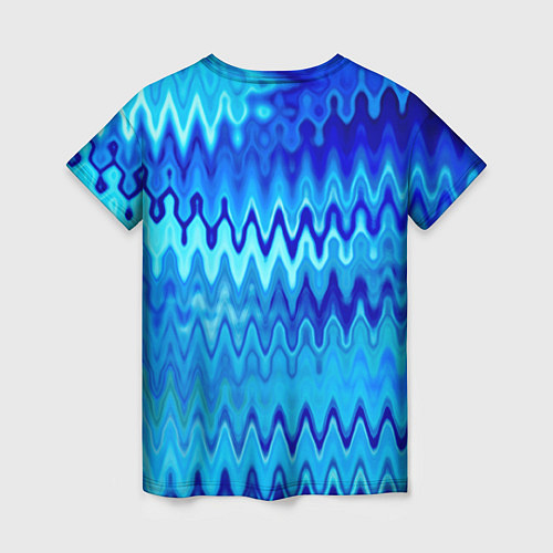 Женская футболка Синий-голубой абстрактный узор / 3D-принт – фото 2
