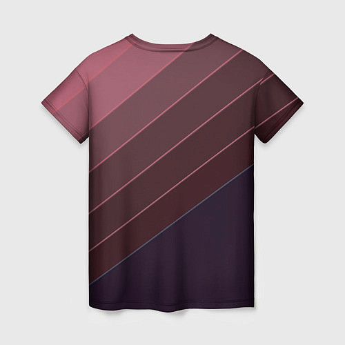 Женская футболка Коричнево-фиолетовый узор / 3D-принт – фото 2
