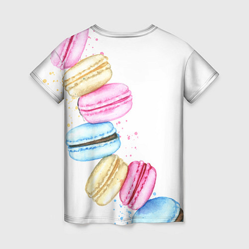 Женская футболка Macarons Нежный десерт / 3D-принт – фото 2