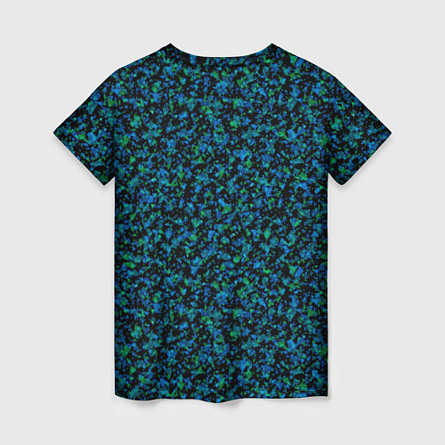 Женская футболка Абстрактный зелено-синий узор / 3D-принт – фото 2