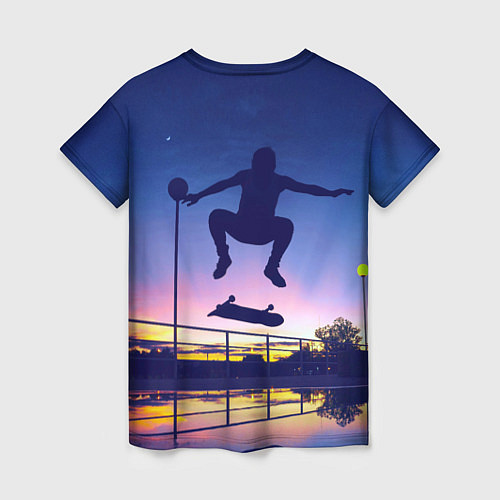 Женская футболка Skateboarding / 3D-принт – фото 2