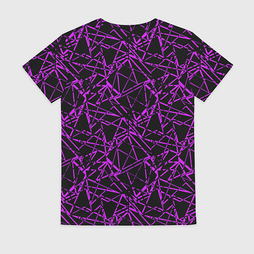 Женская футболка Фиолетово-черный абстрактный узор / 3D-принт – фото 2