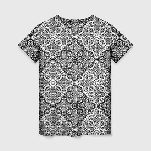 Женская футболка Черно-белый орнамент / 3D-принт – фото 2