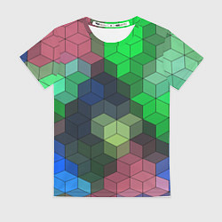 Футболка женская Разноцветный геометрический уз, цвет: 3D-принт