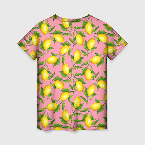 Женская футболка Лимоны паттерн / 3D-принт – фото 2