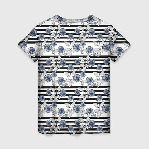 Женская футболка Акварельный полосатый узор / 3D-принт – фото 2