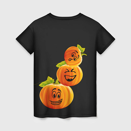 Женская футболка Хэллоуин смешные тыквы / 3D-принт – фото 2