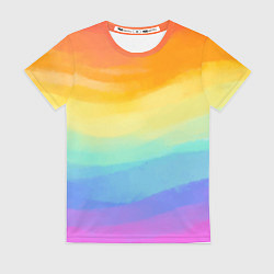 Футболка женская РАДУЖНЫЕ ВОЛНЫ RAINBOW WAVES Z, цвет: 3D-принт