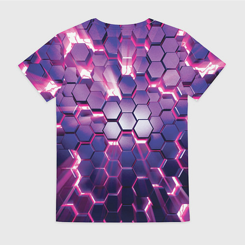 Женская футболка АБСТРАКЦИЯ СОТЫ / 3D-принт – фото 2