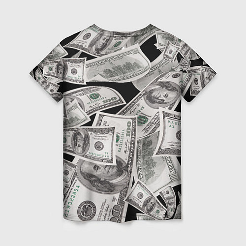 Женская футболка Деньги и купюры смайл / 3D-принт – фото 2